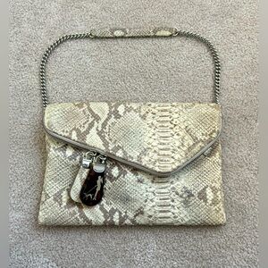 Henri Bendel Snake Embossed Leather Clutch